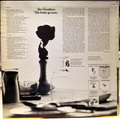 Jeri Southern : You Better Go Now (LP, Album, Mono, RE)