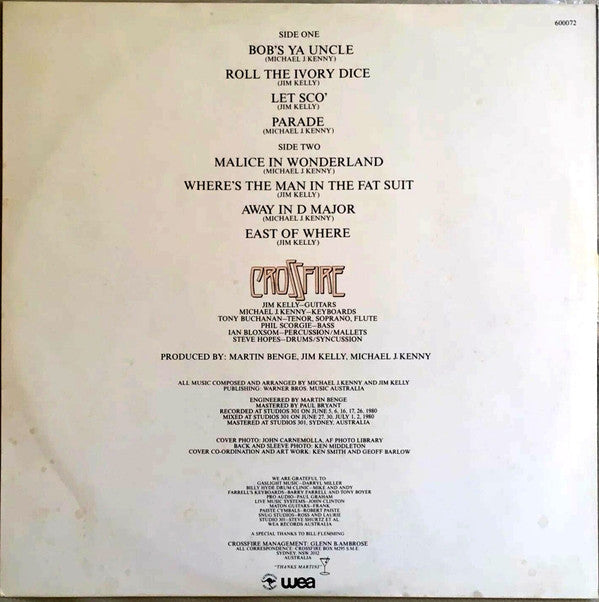 Crossfire (9) : East Of Where (LP, Album)