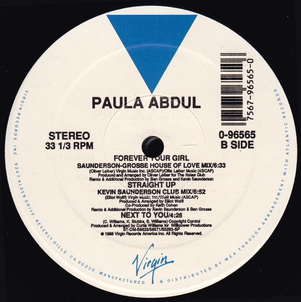 Paula Abdul : Forever Your Girl (12", Single)