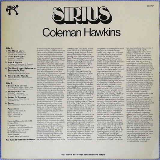 Coleman Hawkins : Sirius (LP)