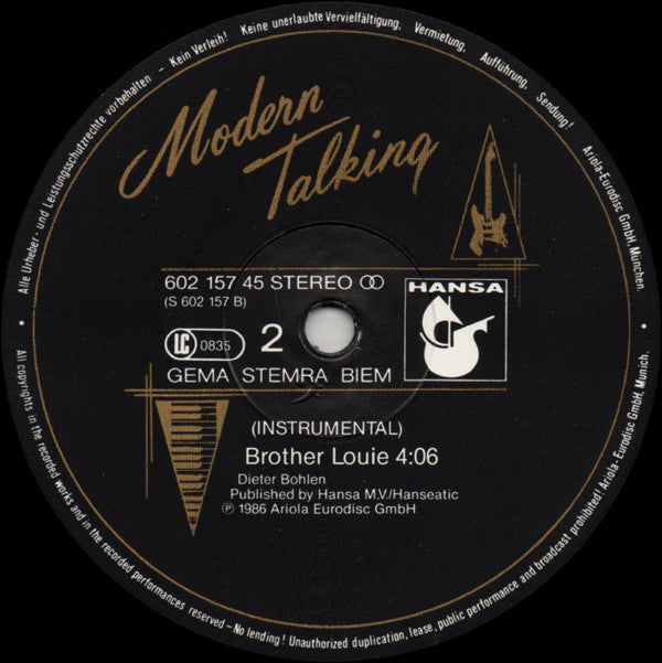 Modern Talking : Brother Louie (Special Long Version) (12", Maxi)