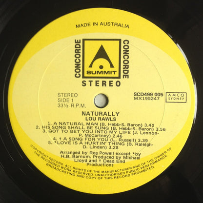 Lou Rawls : Naturally (LP, Comp)