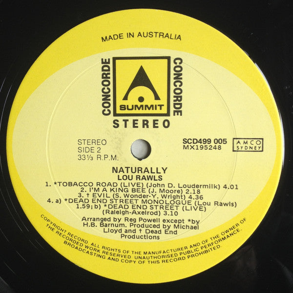 Lou Rawls : Naturally (LP, Comp)