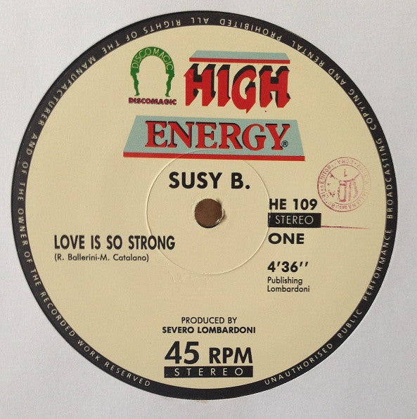 Susy B. : Love Is So Strong (12")