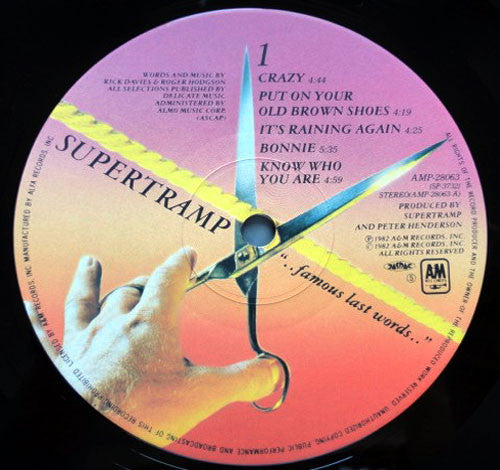 Supertramp : "...Famous Last Words..." (LP, Album)