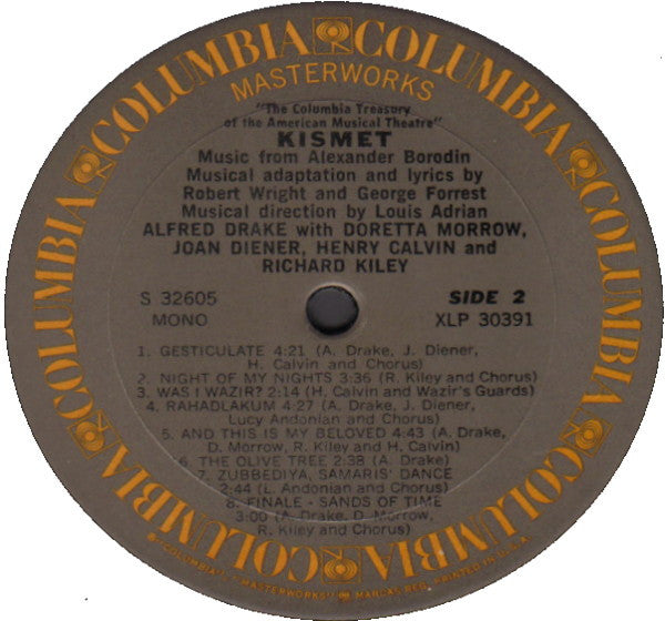 Alfred Drake & The Kismet Original Broadway Cast : Kismet (LP, Mono, RE)