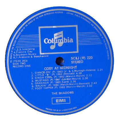 The Shadows : Cosy At Midnight (2xLP, Comp)