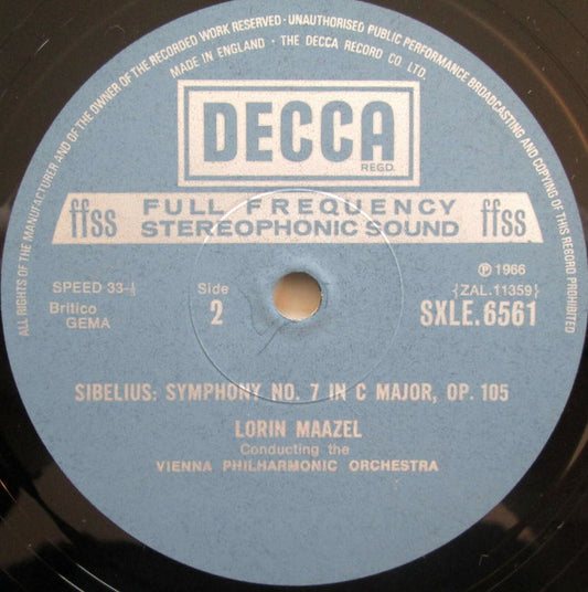 Jean Sibelius, Wiener Philharmoniker, Lorin Maazel : The Seven Symphonies (4xLP + Box, Comp)