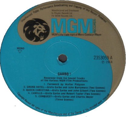 Greta Garbo : Garbo! (LP, Comp, Mono, RE)