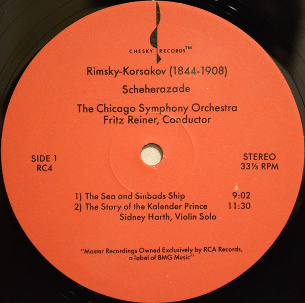 Nikolai Rimsky-Korsakov, Chicago Symphony Orchestra, Fritz Reiner : Scheherazade (LP, Album, RE)