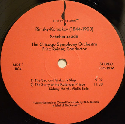 Nikolai Rimsky-Korsakov, Chicago Symphony Orchestra, Fritz Reiner : Scheherazade (LP, Album, RE)