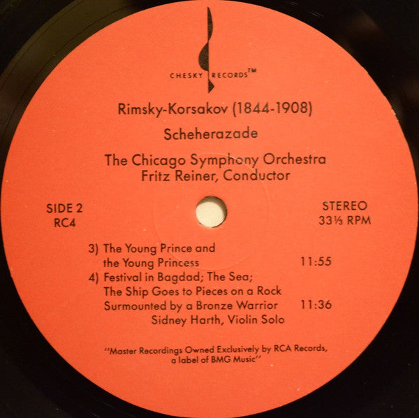 Nikolai Rimsky-Korsakov, Chicago Symphony Orchestra, Fritz Reiner : Scheherazade (LP, Album, RE)