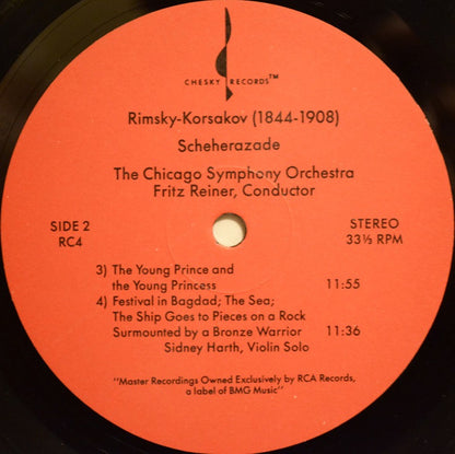 Nikolai Rimsky-Korsakov, Chicago Symphony Orchestra, Fritz Reiner : Scheherazade (LP, Album, RE)