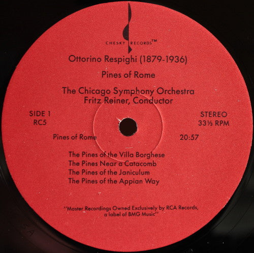 Respighi*, The Chicago Symphony Orchestra*, Fritz Reiner : Pines Of Rome / Fountains Of Rome (LP, RE, RP)