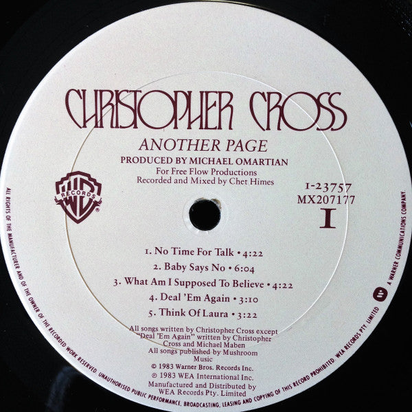 Christopher Cross : Another Page (LP, Album)