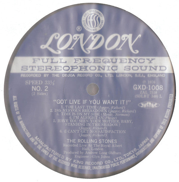 The Rolling Stones : Got Live If You Want It! (LP, Album, RE)