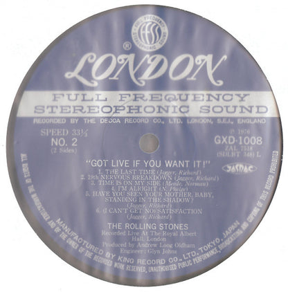 The Rolling Stones : Got Live If You Want It! (LP, Album, RE)