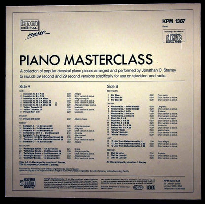 Jonathan Starkey : Piano Masterclass (LP)