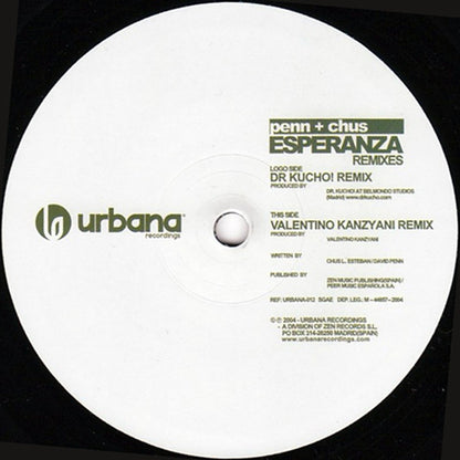 DJ Chus & David Penn : Esperanza (Remixes) (12", Maxi)