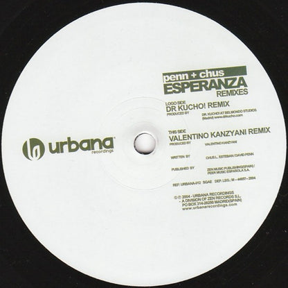 DJ Chus & David Penn : Esperanza (Remixes) (12", Maxi)