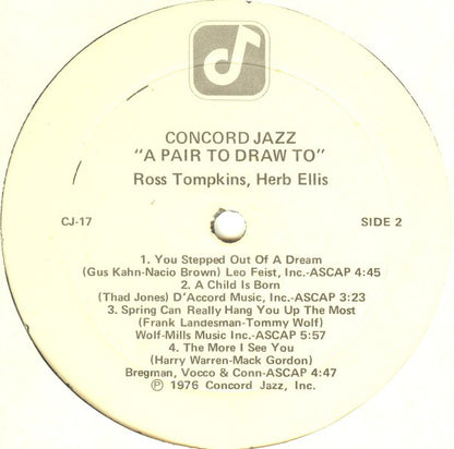 Herb Ellis & Ross Tompkins : A Pair To Draw To (LP, Album)