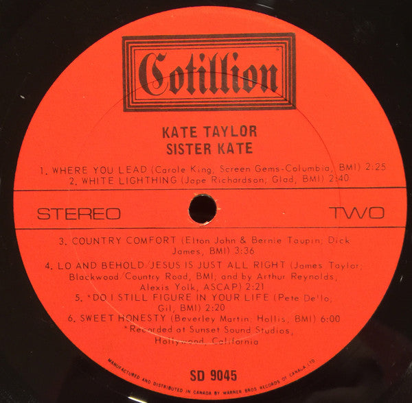 Kate Taylor : Sister Kate (LP, Album)