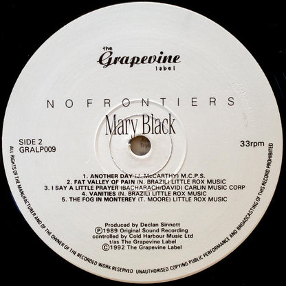 Mary Black : No Frontiers (LP, Album, RE)