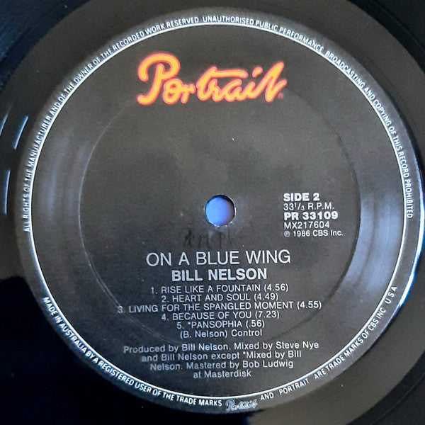 Bill Nelson : On A Blue Wing (LP, Album)