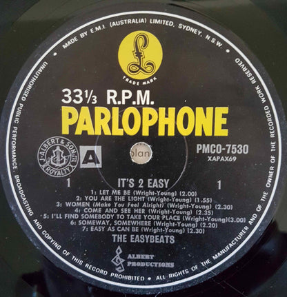 The Easybeats : It's 2 Easy (LP, Album, Mono)
