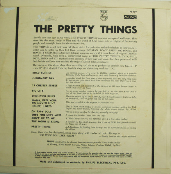 The Pretty Things : The Pretty Things (LP, Mono)
