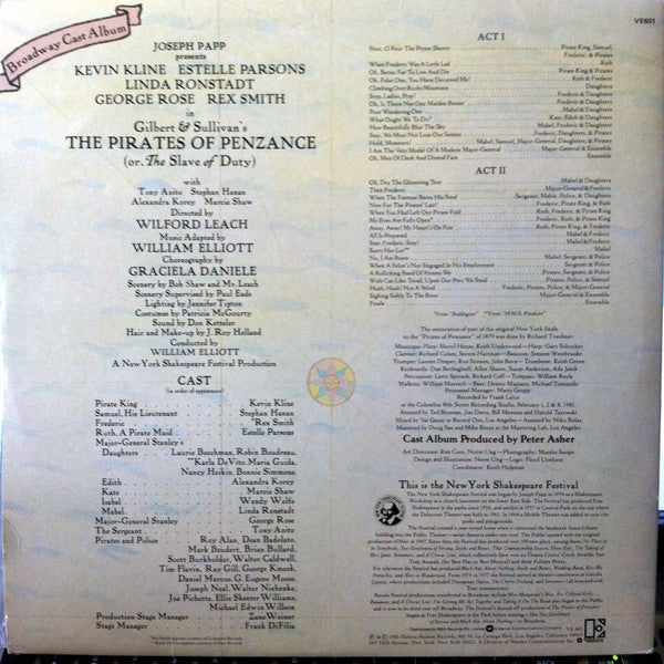 Broadway Cast : Gilbert & Sullivan's The Pirates Of Penzance (2xLP, Album, Gat)