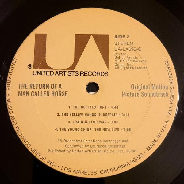 Laurence Rosenthal : The Return Of A Man Called Horse (Original Motion Picture Soundtrack) (LP, Album)