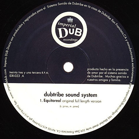 Dubtribe Sound System : Equitoreal (12")