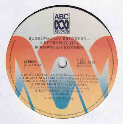 Don Burrows : Burrows' Jazz Brothers - A Retrospective (LP, Album)