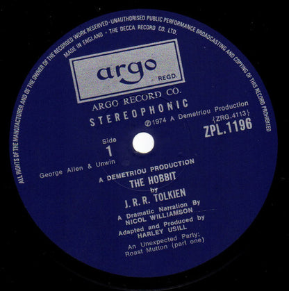 J.R.R. Tolkien, Nicol Williamson : The Hobbit (4xLP, Album + Box)