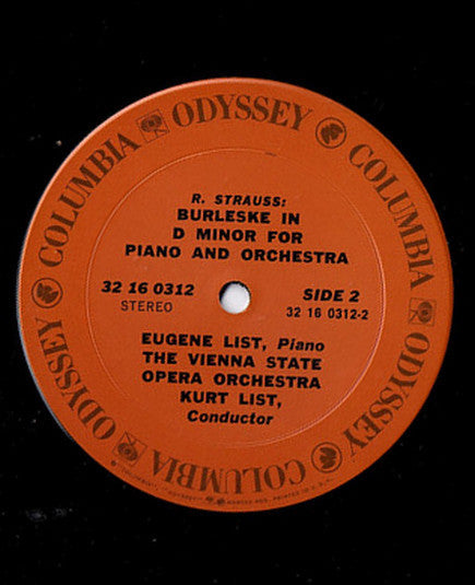 Richard Strauss, Carroll Glenn, Eugene List, Vienna State Opera Orchestra*, Kurt List* : Violin Concerto / Burleske (LP, RP)