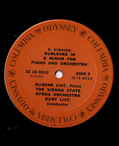 Richard Strauss, Carroll Glenn, Eugene List, Vienna State Opera Orchestra*, Kurt List* : Violin Concerto / Burleske (LP, RP)