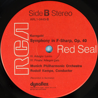 Erich Wolfgang Korngold - Munich Philharmonic Orchestra*, Rudolf Kempe : Symphony In F-Sharp, Op. 40 (LP, Dyn)