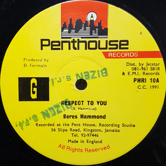 Beres Hammond : Respect To You (12")