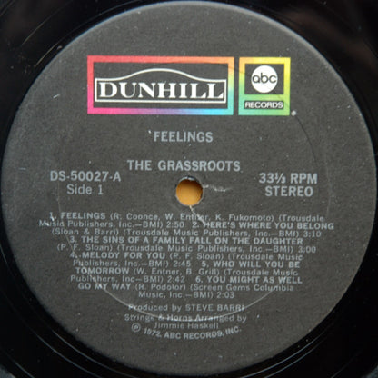 The Grass Roots : Feelings (LP, Album, RE, Tru)