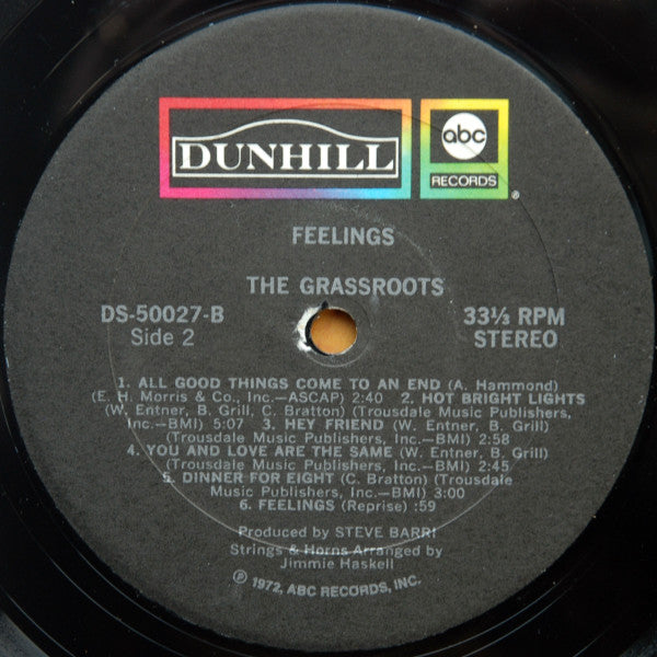 The Grass Roots : Feelings (LP, Album, RE, Tru)