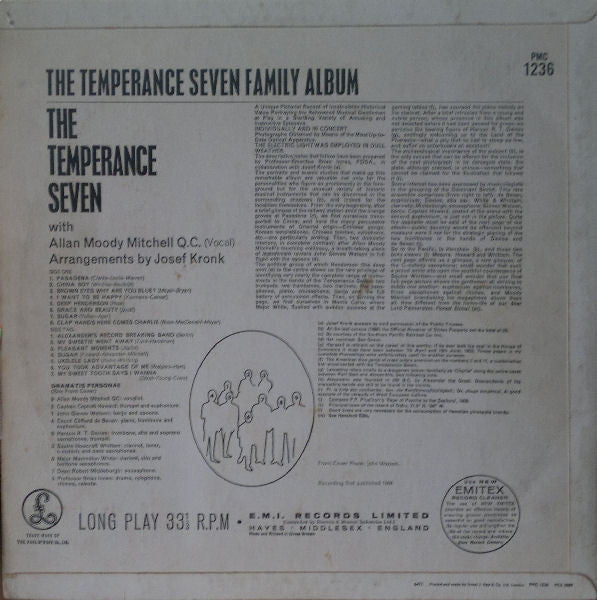 The Temperance Seven : The Temperance Seven Family Album (LP, Album, Mono)