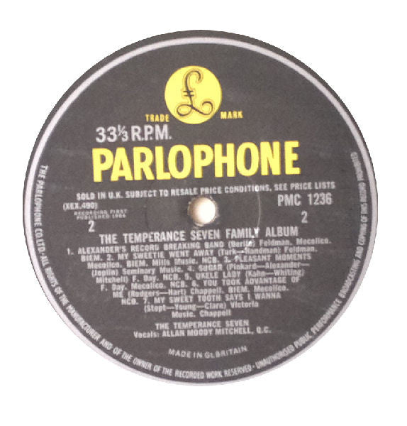 The Temperance Seven : The Temperance Seven Family Album (LP, Album, Mono)