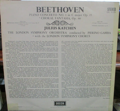Beethoven*, Julius Katchen, London Symphony Orchestra, London Symphony Chorus, Pierino Gamba : Piano Concerto No. 1 / Choral Fantasy (LP, Album)