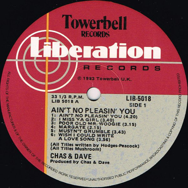 Chas & Dave* : Ain't No Pleasin' You (LP)