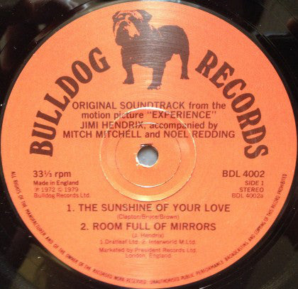 Jimi Hendrix : Original Sound Track From The Feature Length Motion Picture “Experience” (LP, Album, RE)