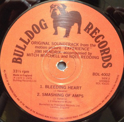 Jimi Hendrix : Original Sound Track From The Feature Length Motion Picture “Experience” (LP, Album, RE)