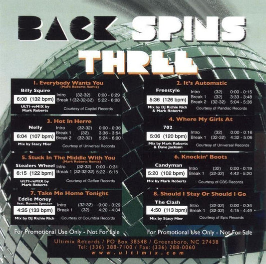 Various : Back Spins Three (CDr, Comp, Promo)