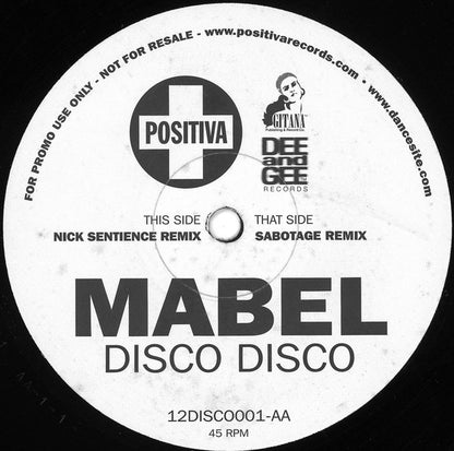 Mabel : Disco Disco (Remixes) (12", Promo)