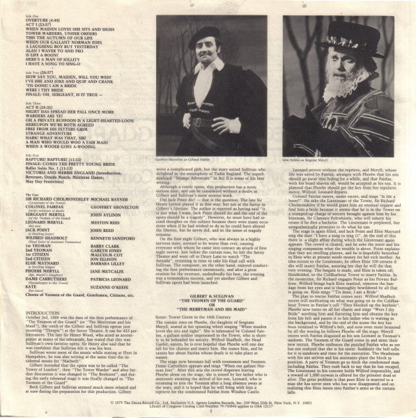 Gilbert & Sullivan : The Yeomen Of The Guard (2xLP, Album + Box)